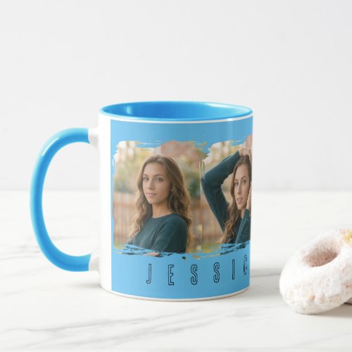 Young Girl Collaged Typography Mug
