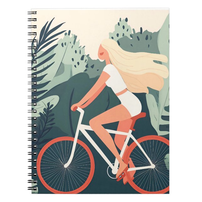 Young Girl Floral Citrus Notebook Mockup (Front)