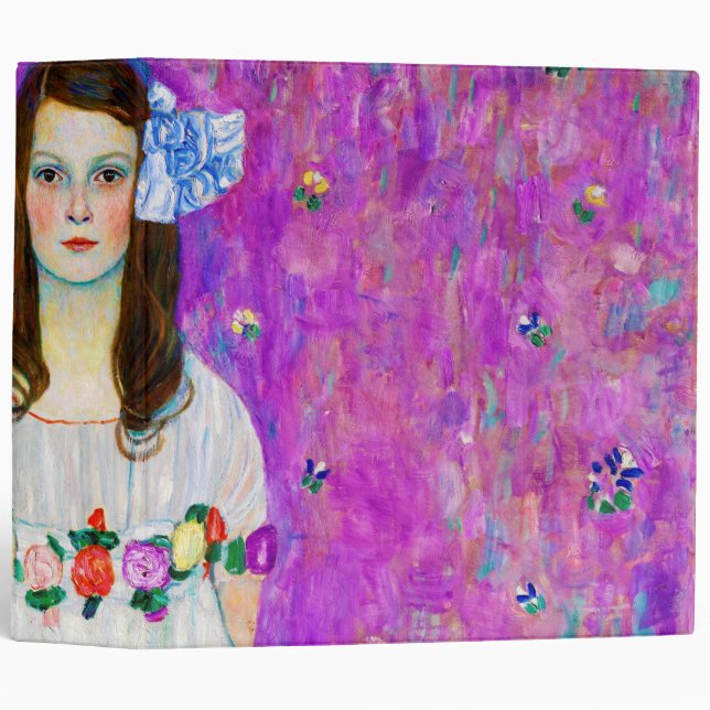 Young Girl, Gustav Klimt 3 Ring Binder (Front/Spine)