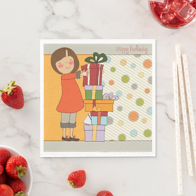 Young Girl Happy Birthday Napkins (Creator Uploaded)