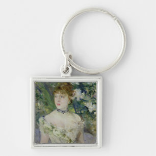 Young girl in a ball gown, 1879 keychain