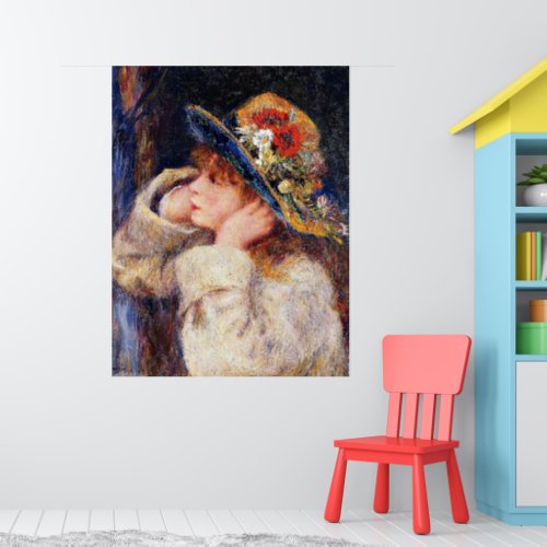 Young Girl in a Hat with Wildflowers Poster