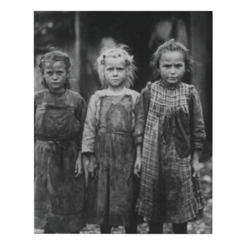 Young Girl Oyster Shuckers early 1900s Faux Canvas Print