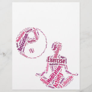 Young girl practicising yoga under Yin Yang symbol Flyer