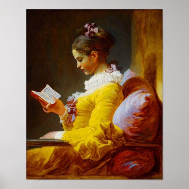Young Girl Reading - 18th century painting Poster (Front)