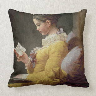 Young Girl Reading, c.1776 Throw Pillow