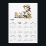 Young Girl Reads Book Rabbits 2025 Magnet Calendar<br><div class="desc">Seasons of Stories: A Girl, Her Book, and Rabbits. Bring the magic of storytelling with this enchanting 2025 magnetic calendar! Featuring a heartwarming illustration of a young girl reading to an adorable rabbit family amidst a peaceful meadow, this design evokes a sense of calm and nostalgia. Perfect for nature lovers,...</div>
