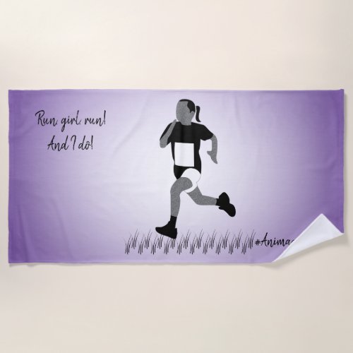 Young Girl Runner Beach Towel