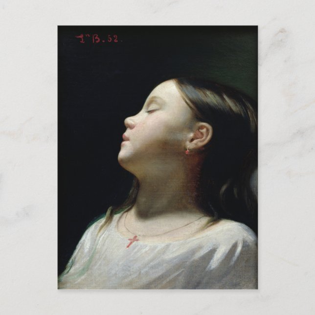 Young Girl Sleeping, 1852 Postcard (Front)