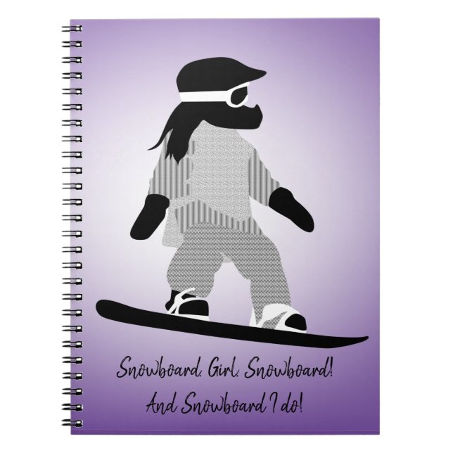Young Girl Snowboarder  Notebook (Front)