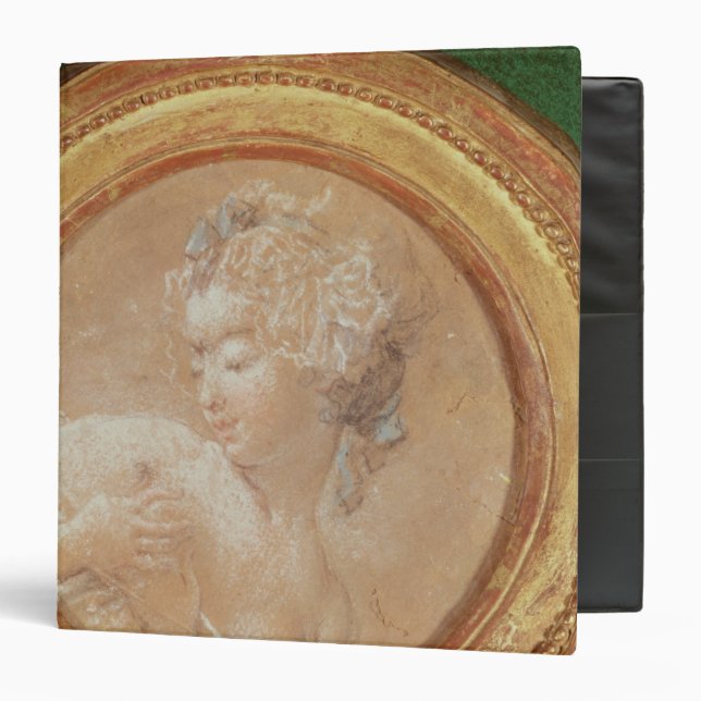 Young Girl Squeezing her Breast 3 Ring Binder (Front/Inside)