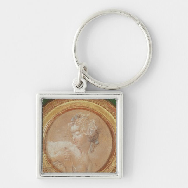 Young Girl Squeezing her Breast Keychain (Front)