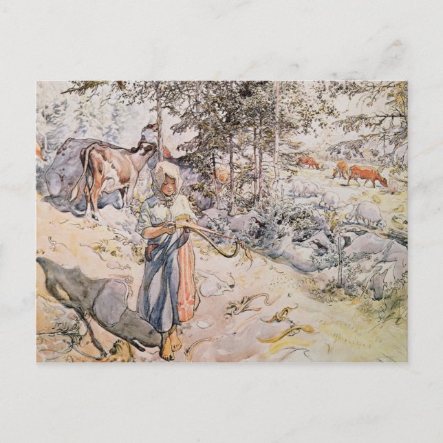 Young Girl Weaving, 1905 Postcard (Front)