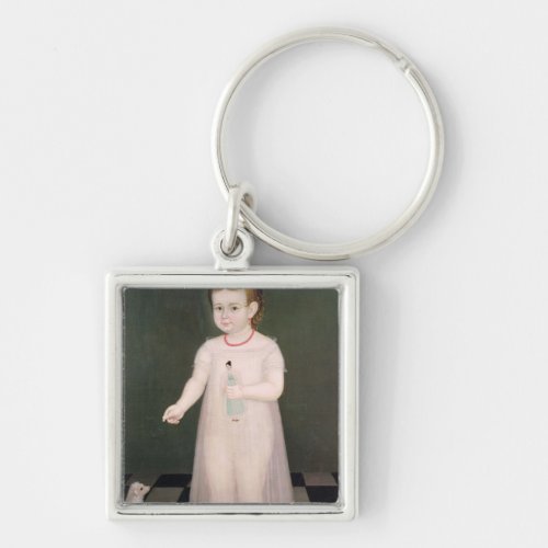 Young Girl with a Doll 1838 Keychain