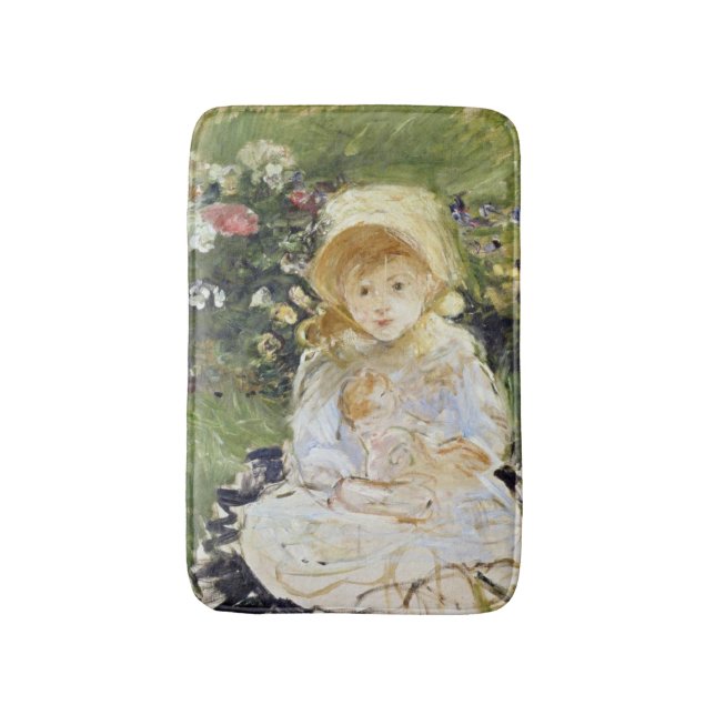 Young Girl with a Doll (by Berthe Morisot) Bath Mat (Front Vertical)