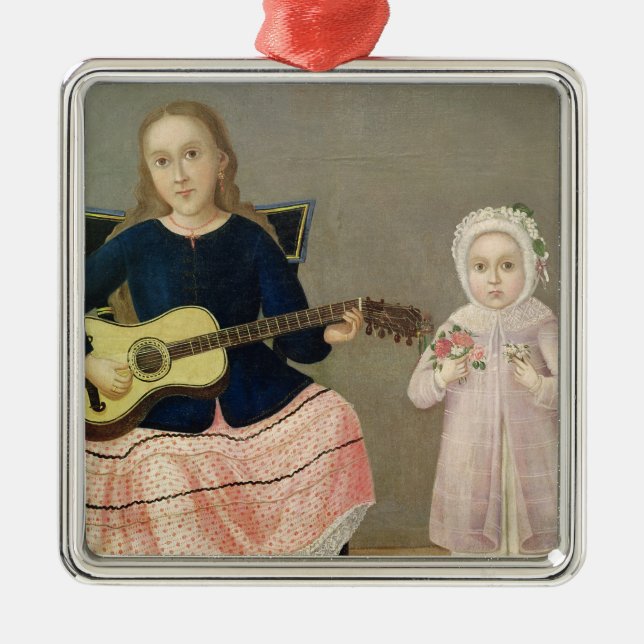 Young Girl with a Guitar and Child with a Metal Ornament (Front)