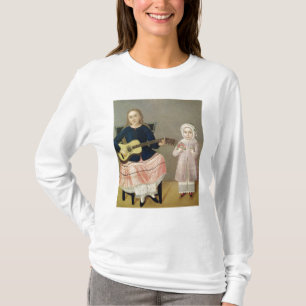 Young Girl with a Guitar and Child with a T-Shirt