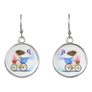 Young Girl with Bike Earrings - Love