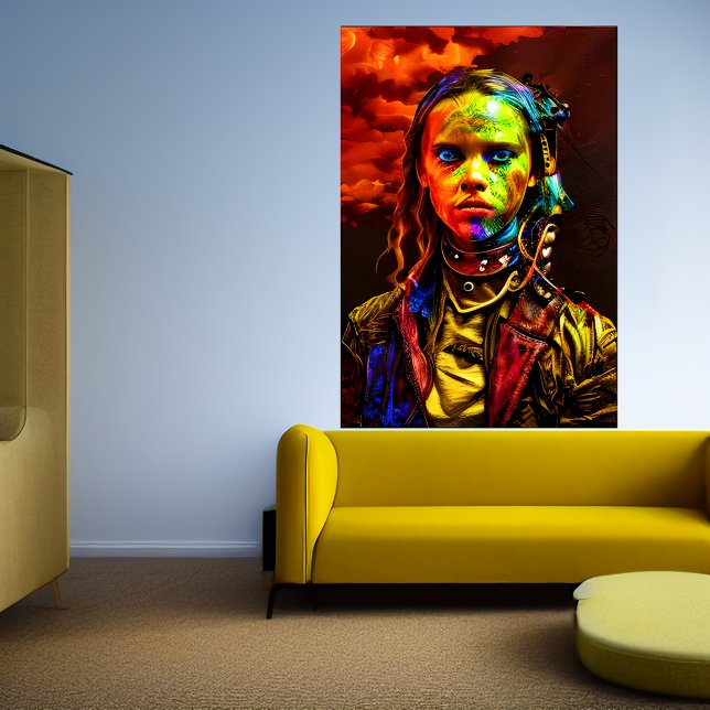 Young girl with blue eyes | AI Art  Poster (Creator Uploaded)