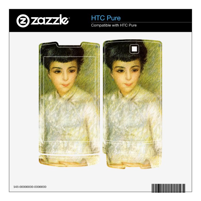 Young girl with brown hair by Pierre Renoir Skins For HTC Pure