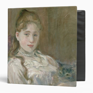 Young Girl with Cat, 1892 3 Ring Binder