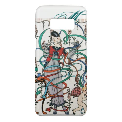 YOUNG GIRL WITH COLORFUL RIBBON SWIRLS AND CUPID Case_Mate SAMSUNG GALAXY S8 CASE