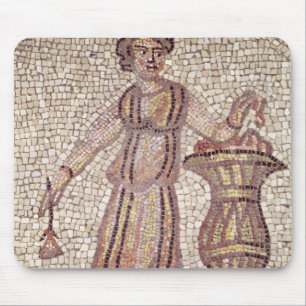 Young girl with flowers mouse pad