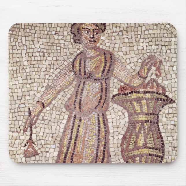 Young girl with flowers mouse pad (Front)