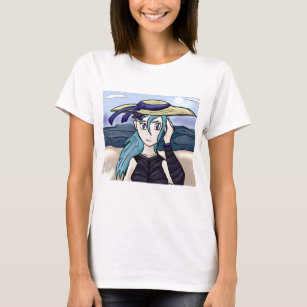 Young Girl With Hat On Beach Graphic T-Shirt
