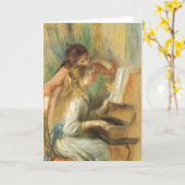 Young Girls at Piano by Pierre Renoir Card (Yellow Flower)