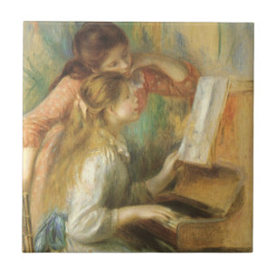 Young Girls at Piano by Pierre Renoir Ceramic Tile