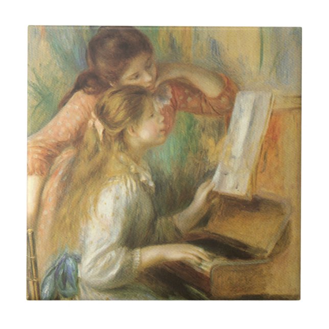 Young Girls at Piano by Pierre Renoir Ceramic Tile (Front)