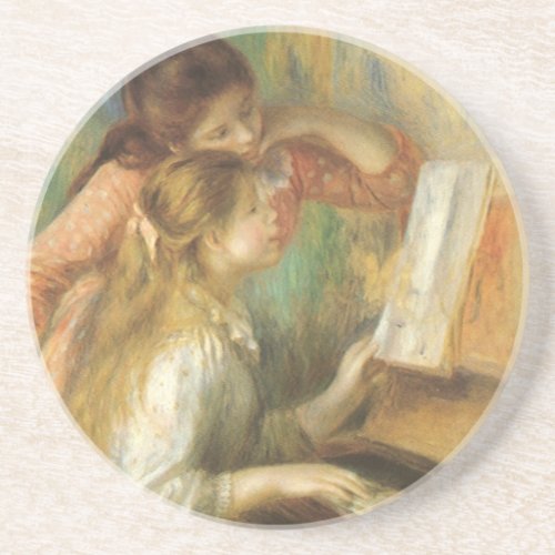 Young Girls at Piano by Pierre Renoir Coaster