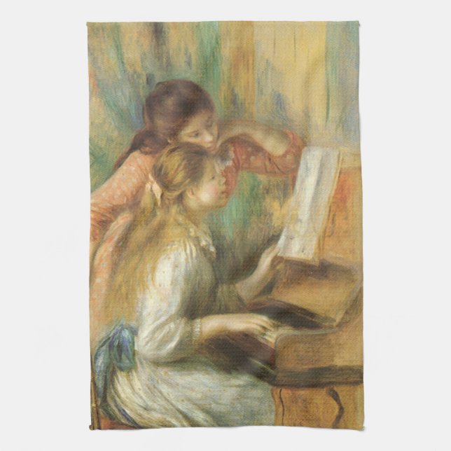 Young Girls at Piano by Pierre Renoir Towel (Vertical)