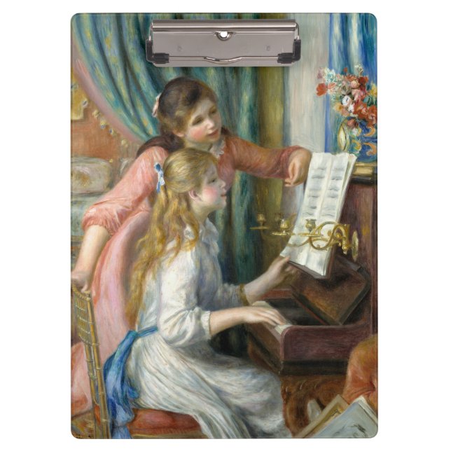 Young Girls at Piano - Pierre Renoir Clipboard (Front)