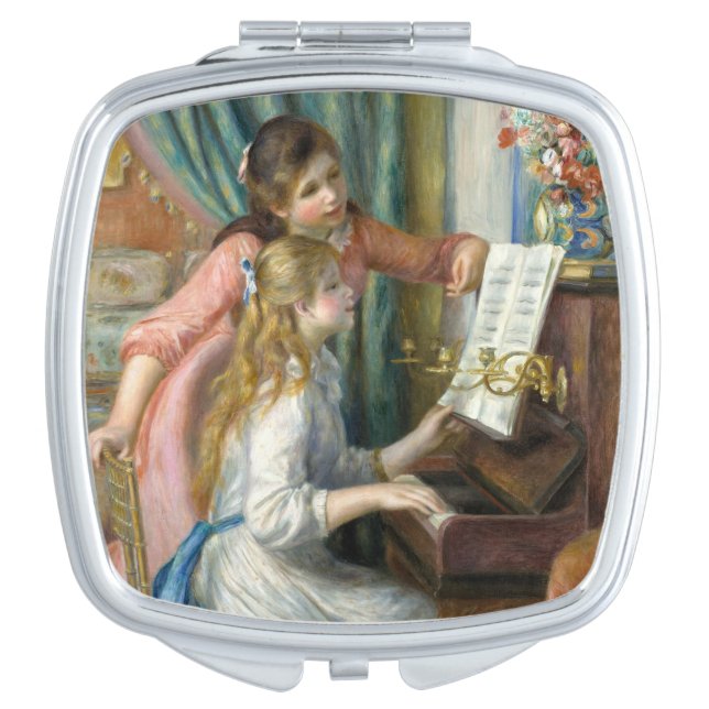 Young Girls at Piano - Pierre Renoir Makeup Mirror (Front)