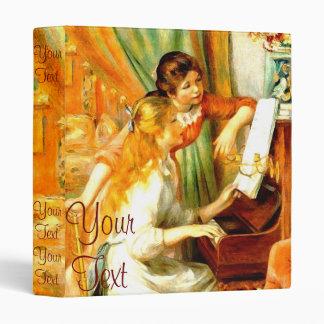 Young Girls at the Piano 3 Ring Binder
