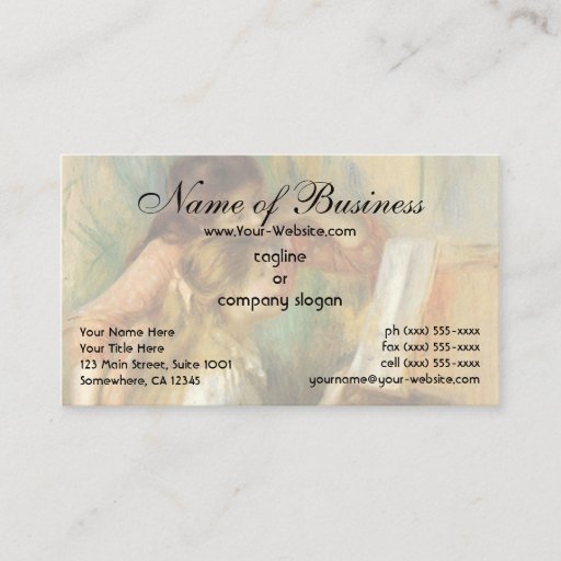 Customizable Young Girls at the Piano by Pierre Auguste Renoir Business Cards
