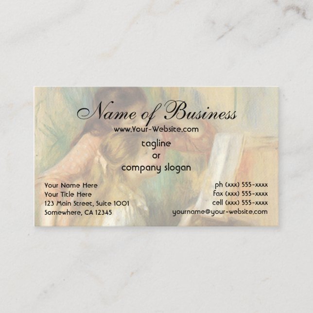 Young Girls at the Piano by Pierre Auguste Renoir Business Card (Front)