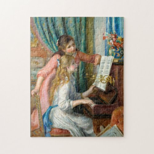 Young girls at the piano by Pierre_Auguste Renoir Jigsaw Puzzle