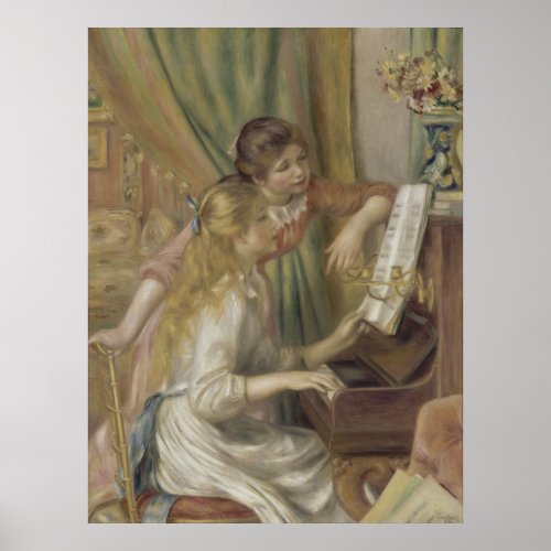 Young Girls at the Piano by Pierre_Auguste Renoir Poster