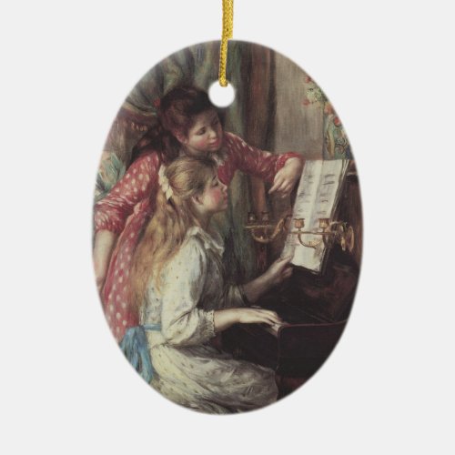 Young Girls at the Piano by Pierre Renoir Ceramic Ornament