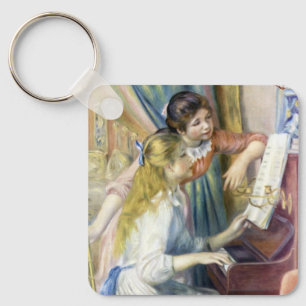 Young Girls at the Piano by Pierre Renoir Keychain