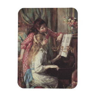 Young Girls at the Piano by Pierre Renoir Magnet