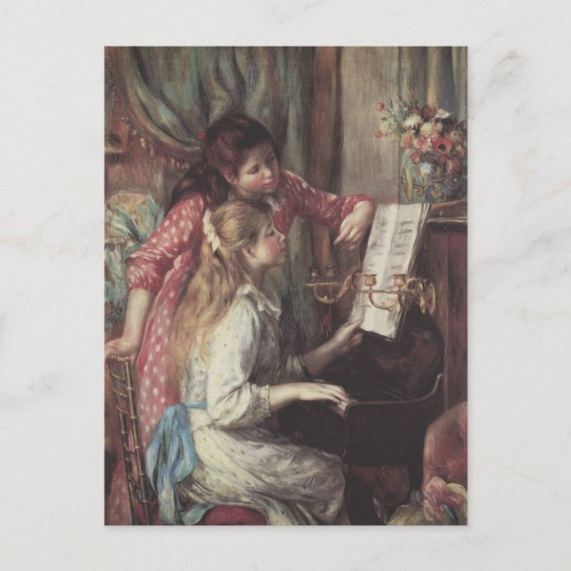 Young Girls at the Piano by Pierre Renoir Postcard (Front)