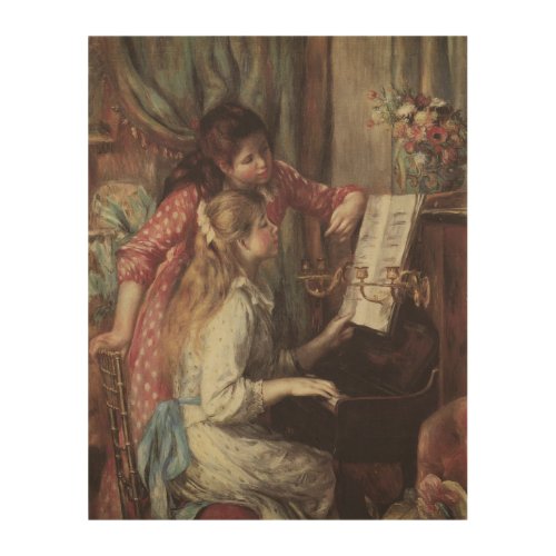 Young Girls at the Piano by Pierre Renoir Wood Wall Art