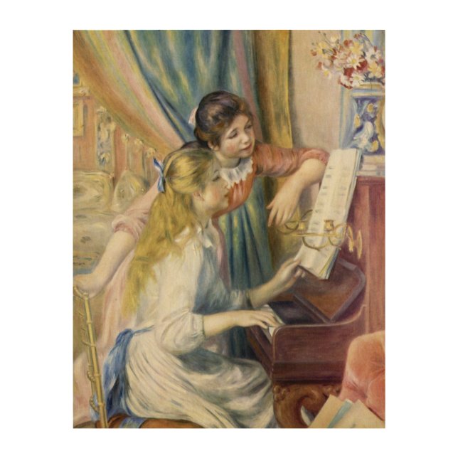 Young Girls at the Piano by Pierre Renoir Wood Wall Decor (Front)