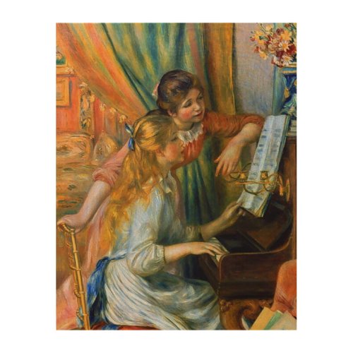 Young Girls at the Piano by Pierre Renoir Wood Wall Decor