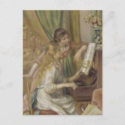 Young Girls at the Piano by Renoir _ Fine Art Postcard