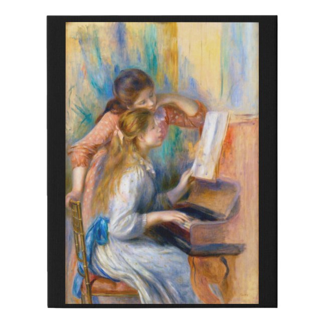 Young Girls at the Piano, Renoir Faux Canvas Print (Front)